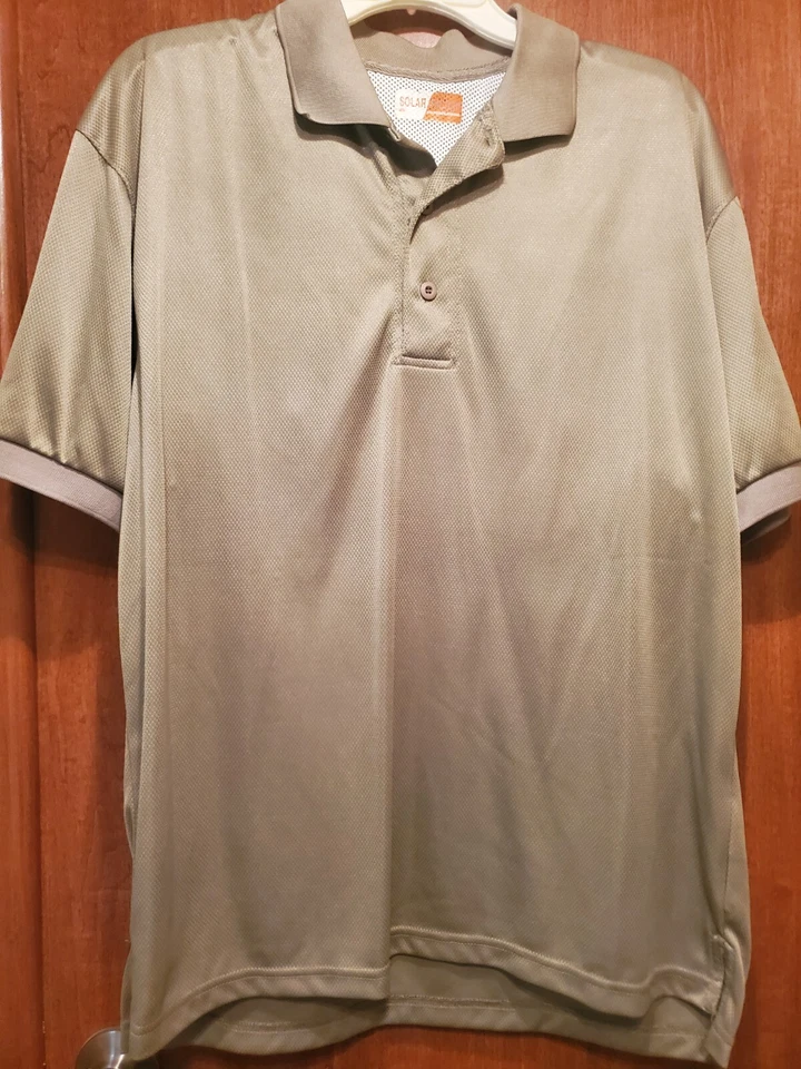Camisa polo de pesca solar para hombre, talla mediana, caqui, ventilada en la espalda Foto 1 de 4