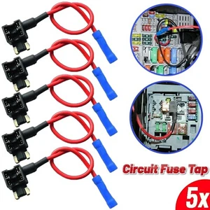 5PCS Add A Circuit Fuse Tap Car Mini Fuse Blade Fuse Box Holder 12V Low Profile - Picture 1 of 11