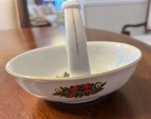 Jamestown China Christmas Treasure Holiday Basket Candy Dish Porcelain Japan EUC - Picture 1 of 6