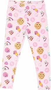 Shopkins Girls Nation pink fun pattern spandex blend Leggings pants NEW- Size 6 - Picture 1 of 1