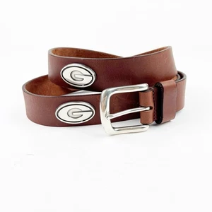 University Of Georgia Bulldogs NCAA Leather Belt Silver Logo Concho Men’s 40 - Picture 1 of 10