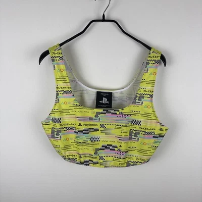 Sujetador deportivo Forever 21 Playstation para mujer Plus 1X amarillo multicolor PS4 gráfico Foto 1 de 4