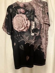 Totenkopf mit Rose - Bild 1 von 2