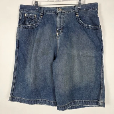 Pantalones Cortos De Colección Y2K JNCO Carson Sueltos Relajados Para Hombres Talla 40 Azul Denim Foto 1 de 4