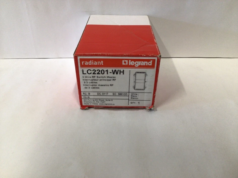 Legrand LC2201-WH Wire RF Switch Master