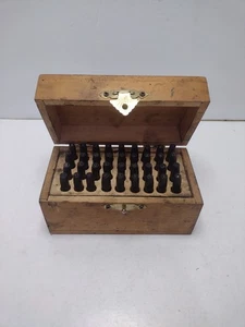 Vtg 1/8" Letter Number Steel Punch Stamp Set 36 Piece Wood Box Pittsburgh ESTATE - Picture 1 of 11