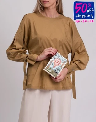 RRP€1238 CHARLOTTE OLYMPIA First Class Clutch Bag Postage Stamp Magnetic Snap - Image 1 of 4