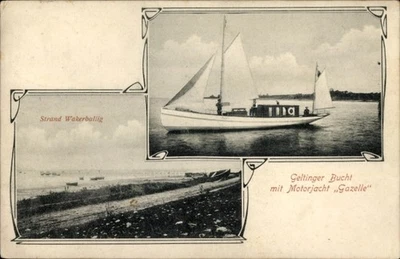 Ak Wackerballig Gelting in Angeln, Motorjacht Gazelle auf der... - 4799120 - Bild 1 von 2