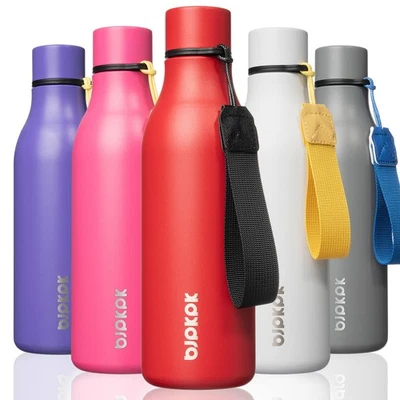 Botellas de agua aisladas BJPKPK botella de agua de metal de acero inoxidable de 18 oz con... Foto 1 de 4