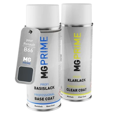 MG PRIME Peinture voiture Bombes aérosols pour Renault B66 Gris Eclipse Nacre Metallic