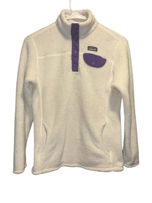 Pullover Patagonia para niñas Re-Tool Snap-T® púrpura y blanco talla 12Y Foto 1 de 2
