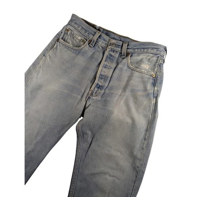 Pantalones de mezclilla lavados claros vintage años 90 Levis 501xx botón mosca talla 28x27 Foto 1 de 4