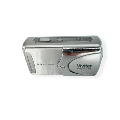 Vivitar ViviCam 3915 Camera 5.0 MP Digital Point Shoot Silver Macro Flash LCD - Image 1 of 4