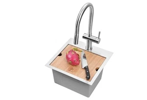 Workstation Ledge Topmount/Drop-in Single Bowl 304 Stainless Steel Kitchen/Ya... - Picture 1 of 6