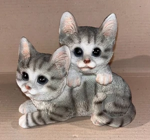 Dekofigur Katzen Paar Kätzchen Kitten American Shorthair Kunststein - Bild 1 von 5