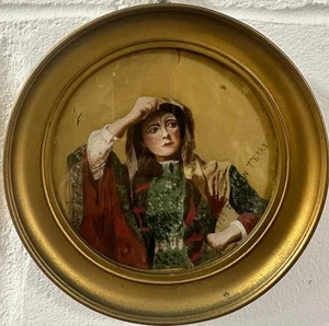 Antikes Gemälde (viktorianische Schule): Miss Ellen Terry, Öl auf Seide - Bild 1 von 4