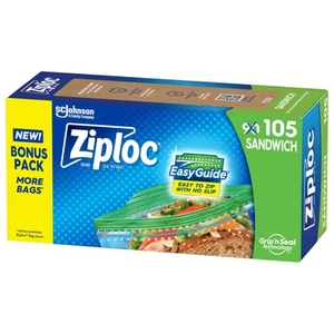 Sandwich and Snack Bags with EasyGuide Texture, Plastic Storage Bags with Gri... - Picture 1 of 6