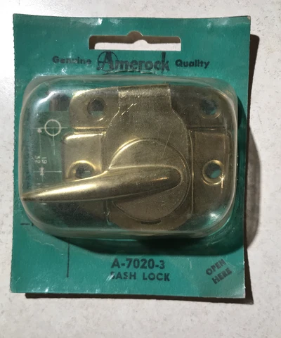 1960s 1970s NOS Window Sash Lock Wintite Amerock A-7020-3 Bright Brass Finish Cover