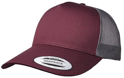 Большой размер темно-бордовый/серый Yupoong® водитель грузовика сетки крышка 2XL - 4XL регулируемый BIGHEADCAPS - Изображение 1 из 2