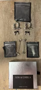 Ask & Embla Aenigma Hangers Metal Spikes & Black Onyx Orbs & Bonus Chain Charms - Picture 1 of 9