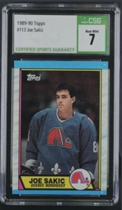 1989-90 Topps Joe Sakic #113 CSG CGC Graded (7) Near Mint RC Rookie - Picture 1 of 2