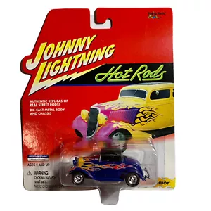 Johnny Lightning Hot Rods Series 1932 Ford Hiboy Blue with Flames 1/64 Toy Model - Picture 1 of 7