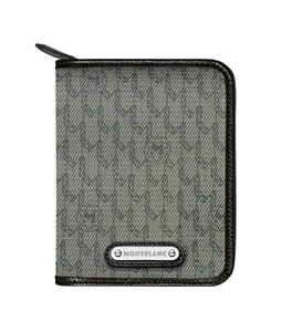 MONTBLANC SIGNATURE LADIES POCKET ORGANIZER WITH ZIP FABRIC & LEATHER 107793 NEW - Picture 1 of 9
