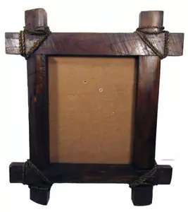 Rustic Rope Bound Wood Frame Free Standing 41.5 cm Holds 9.5 x 7.5" Photo - Picture 1 of 11