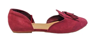 Torrid Damenschuhe Größe 8 W weinrot flache Schuhe veganes Wildleder Fransen mit Quaste - Bild 1 von 9