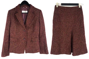 Women's Max Mara Suit Red Wool Blazer Jacket Skirt Italy Size UK 8 US 6 IT 40 - Picture 1 of 23