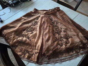 NWT - Vera Cristina Dark Gold Beaded Skirt - 10 - Picture 1 of 8