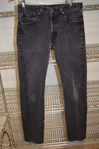 Levi's 501 vtg Black Worn In Jeans Tag 32 x 34 Measures 31 x 31 - Picture 1 of 6