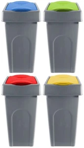 50 Litre Plastic Lift Up Lid Bin Home Kitchen Waste Recycling Rubbish Dustbin - Picture 1 of 18