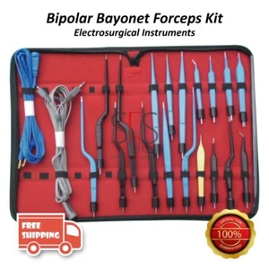 High Class Bipolar Bayonet Forceps Kit Electrosurgical Instruments Set CE - Picture 1 of 2