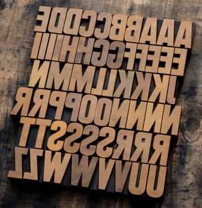 letterpress printing blocks type vintage printer letter typography antique old~~ - Picture 1 of 2