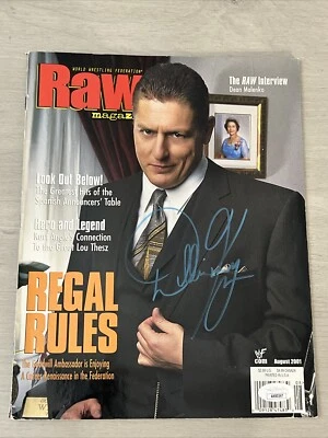 WILLIAM REGAL SIGNED AUTOGRAPHED WWF 2001 RAW WRESTLING MAGAZINE JSA CERTIFIED - Image 1 of 3