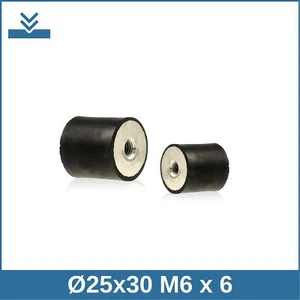 C Ø25x30 M6 x 6 NK 55° Edelstahl A4 Gummi-Metall-Puffer - Bild 1 von 2