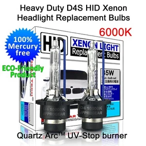 Heavy Duty ECO-friendly D4S D4R 6000K OEM HID Xenon Headlight Replacement Bulbs - Picture 1 of 11