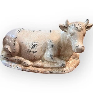 Robert Stanley Promise Replacement Nativity Cow Deluxe Whitewash Resin 7” x 4” - Picture 1 of 4