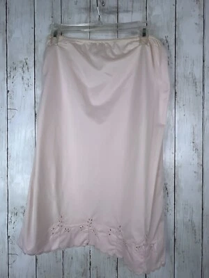 Vintage Pink Lace Trim Half Slip Women 28" Waist Nylon Romantic Length 25 Medium - Image 1 of 4