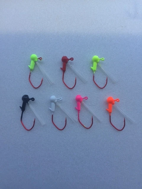 10 pack 1/32 Weedless Painted Crappie Jig Heads - Image 1 of 1