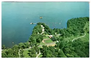 1968 TYLER PLACE ON LAKE CHAMPLAIN HIGHGATE SPRINGS VERMONT AERIAL VIEW POSTCARD - Picture 1 of 2