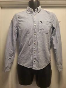 Abercrombie Muscle Fit Long Sleeve Blue Button Down Shirt Soft Feel Boys Size XL - Picture 1 of 3