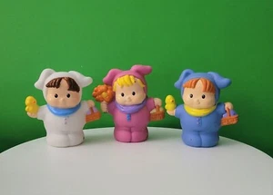 Fisher Price Little People 3 Easter Bunny Basket Spring Holiday Figures - Picture 1 of 2
