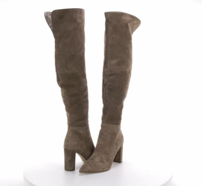 NEW STEVE MADDEN TAUPE SUEDE LEATHER BLYSS OVER THE KNEE BOOTS SZ 10 - Image 1 of 4