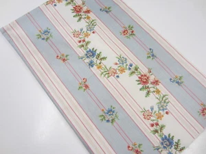 Vintage 1986 SCALAMANDRE Vermeil Fleur Blue Floral Polished Cotton Chintz 1 Yd - Picture 1 of 9