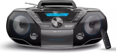 Philips Portable CD Player Boombox, Bluetooth with Cassette Radio. USB. MP3 - Image 1 of 4