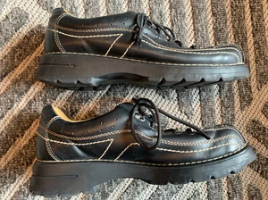 Vintage Lower East Side Men’s 1990s Grunge Black Platform Shoes 12 90’s - Picture 1 of 9