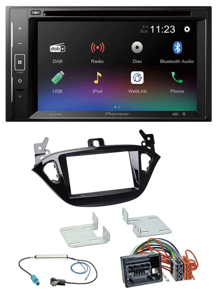 Pioneer Bluetooth MP3 USB 2DIN DAB DVD Autoradio für Opel Adam ab 13 Corsa E ab - Bild 1 von 4