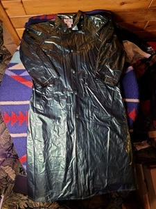 Vintage Kenn Sporn Wippette Rain Coat Womens Medium Dark Green 100% Vinyl - Picture 1 of 10
